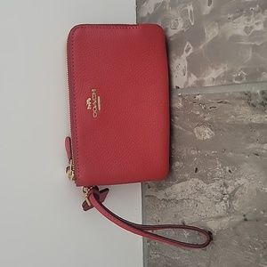 Coach red leather wrislet